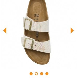 BRAND NEW shiny snake Birkenstock’s.